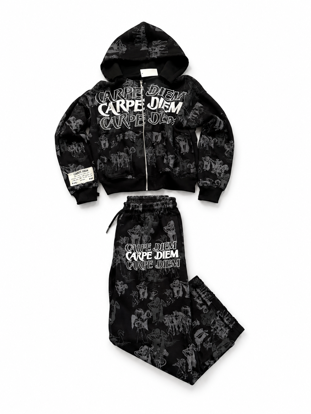 BLACK “CARPE DIEM” SWEATSUIT