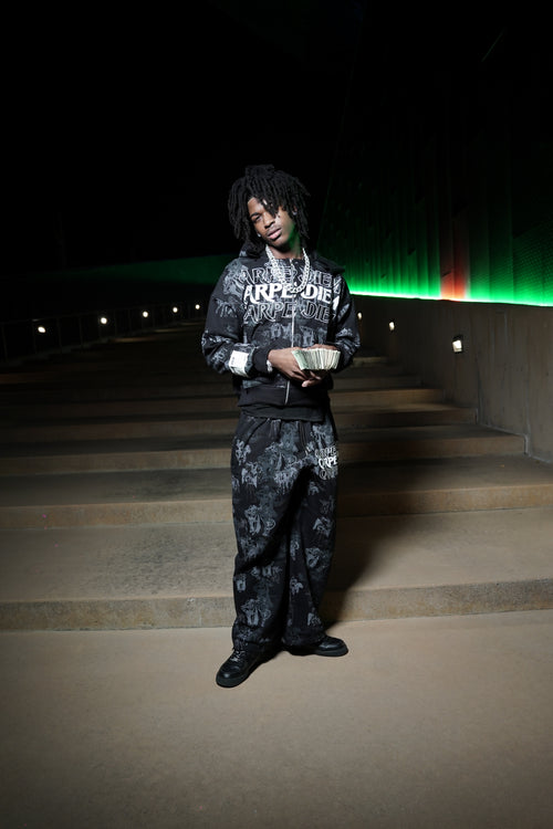 BLACK “CARPE DIEM” SWEATSUIT